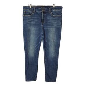 LUCKY BRAND WOMEN'S MID RISE CROPPED AVA BLUE JEANS SIZE 14 32" WAIST 25" INSEAM